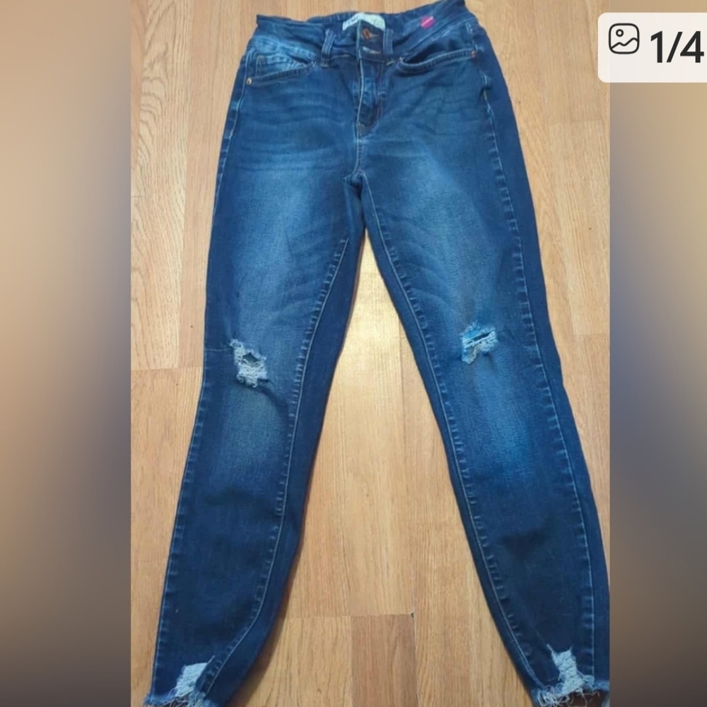 YMI Deep Blue Ripped Skinny Jeans